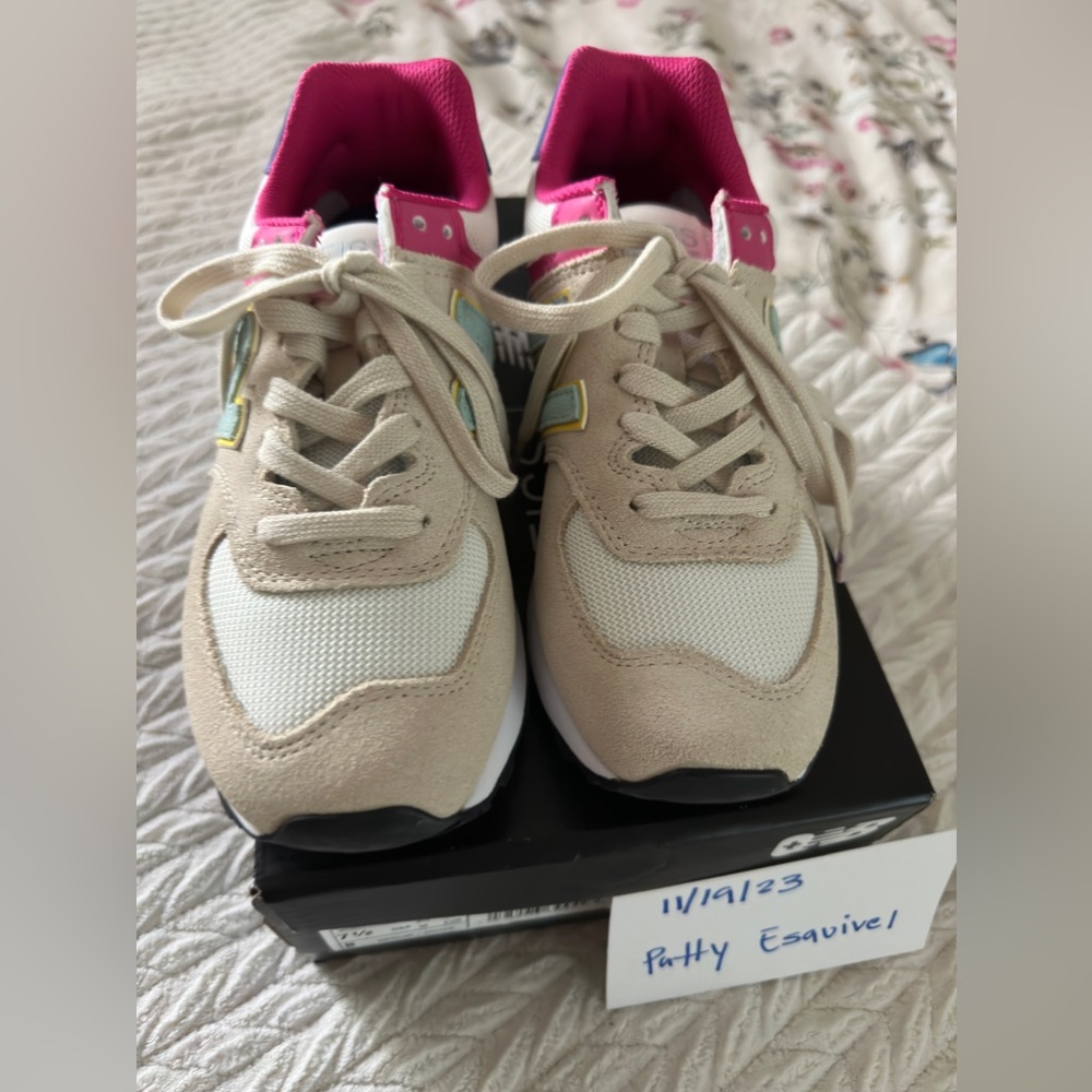 Figs Women's Beige, White & Pink Athletic Sneakers